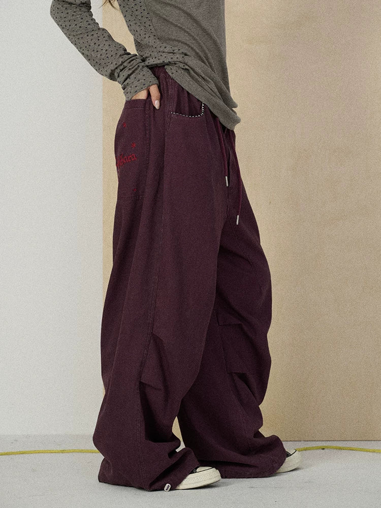 Achihara 100 Percent Cotton Pleated Mid Rise Letter Print Office Commuter Women Pants-2