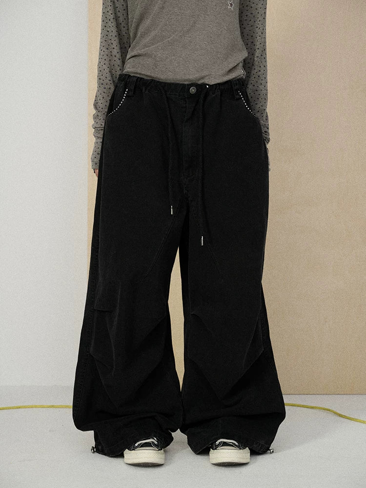 Achihara 100 Percent Cotton Pleated Mid Rise Letter Print Office Commuter Women Pants-4