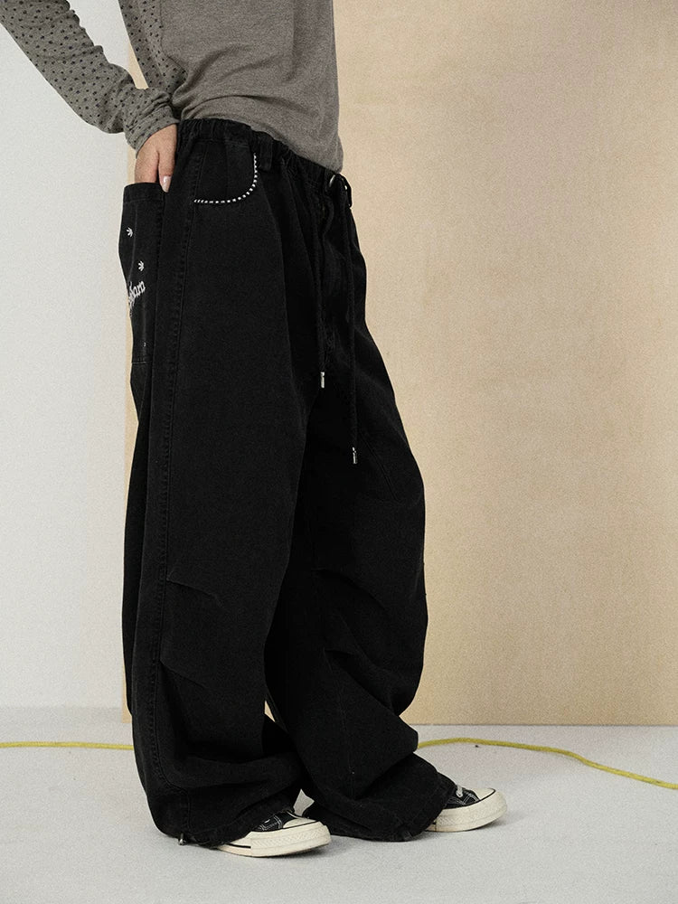 Achihara 100 Percent Cotton Pleated Mid Rise Letter Print Office Commuter Women Pants-5