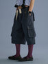 Achihara 100 Percent Cotton Pocket Commuter Natural Waist Girls Navy Grey Wide-Leg Pants-1