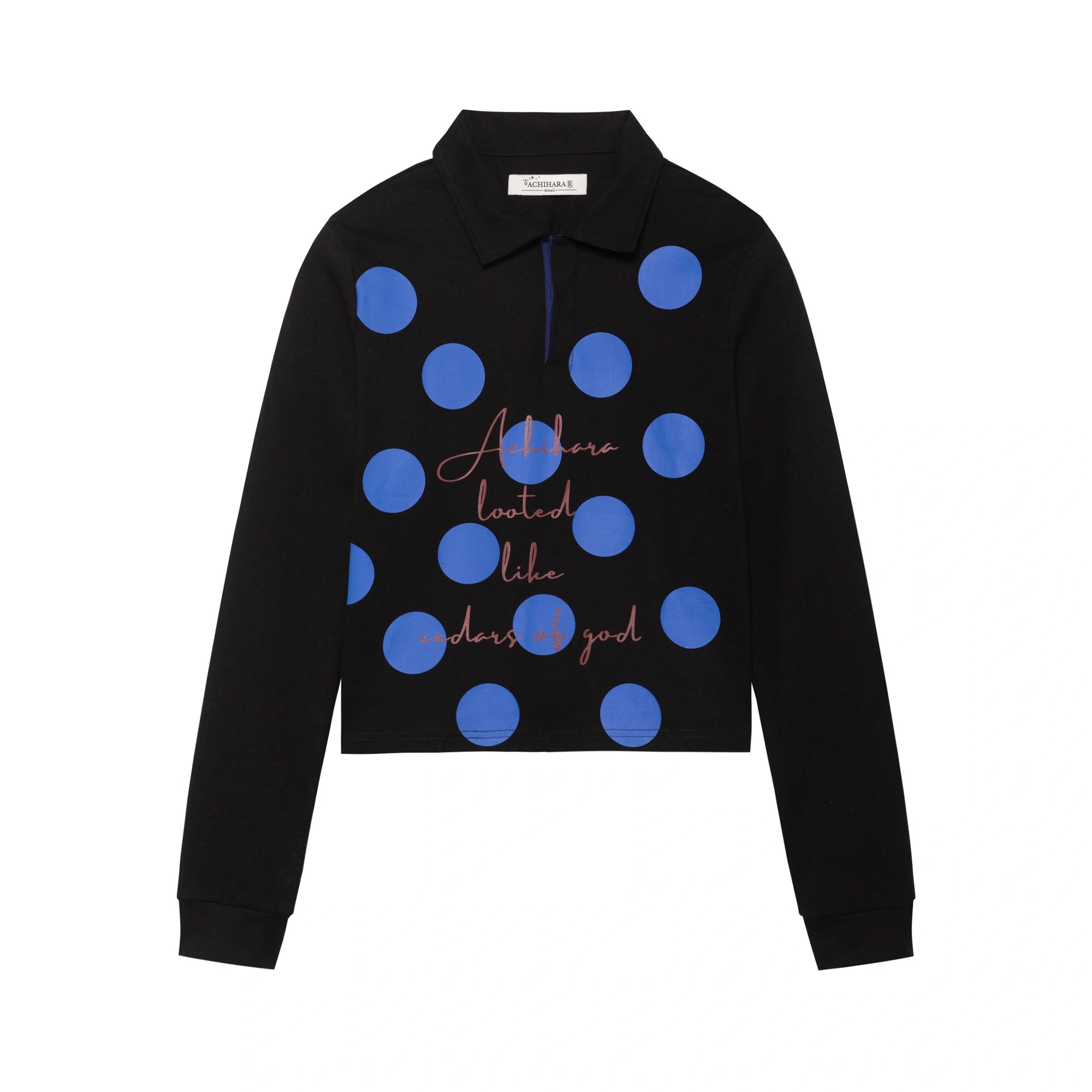 Achihara_100_Percent_Cotton_Polka_Dot_Long_Sleeve_Polo_Collar_Women_Straight_Fit_T-Shirt_MISSTT