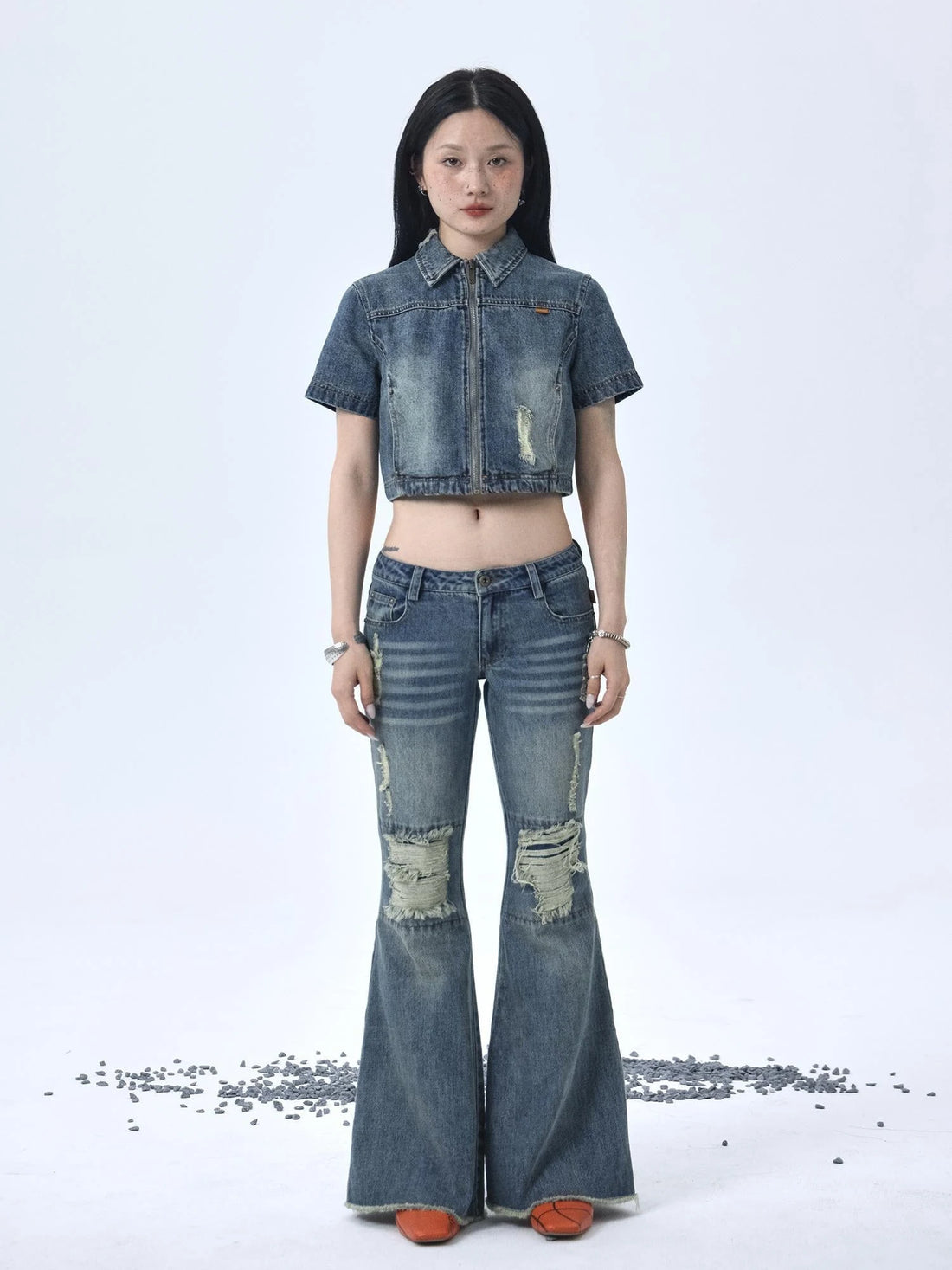1988 Vintage Distressed Denim Jacket With Rivets