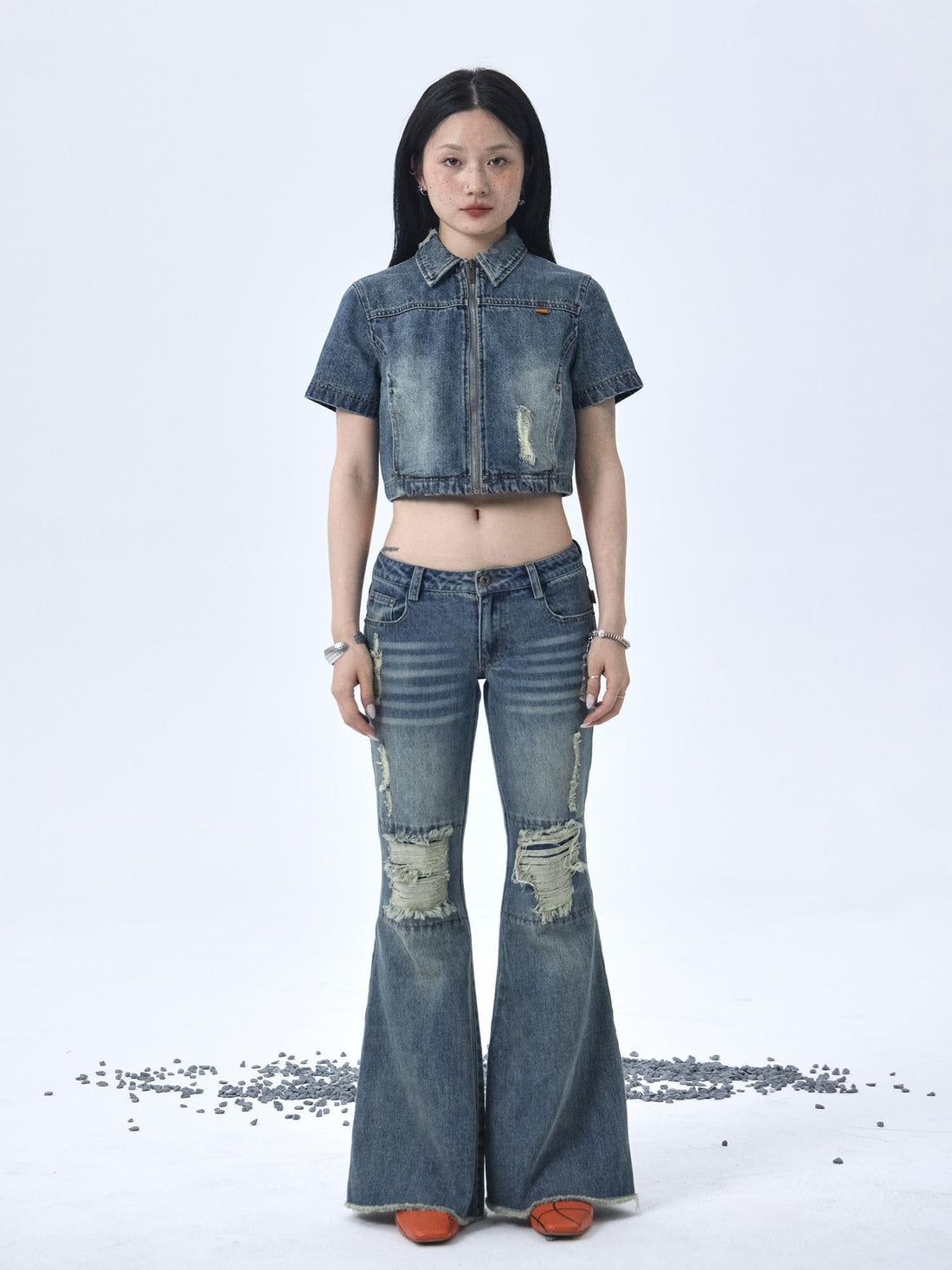 Achihara 1988 Vintage Distressed Denim Jacket With Rivets
