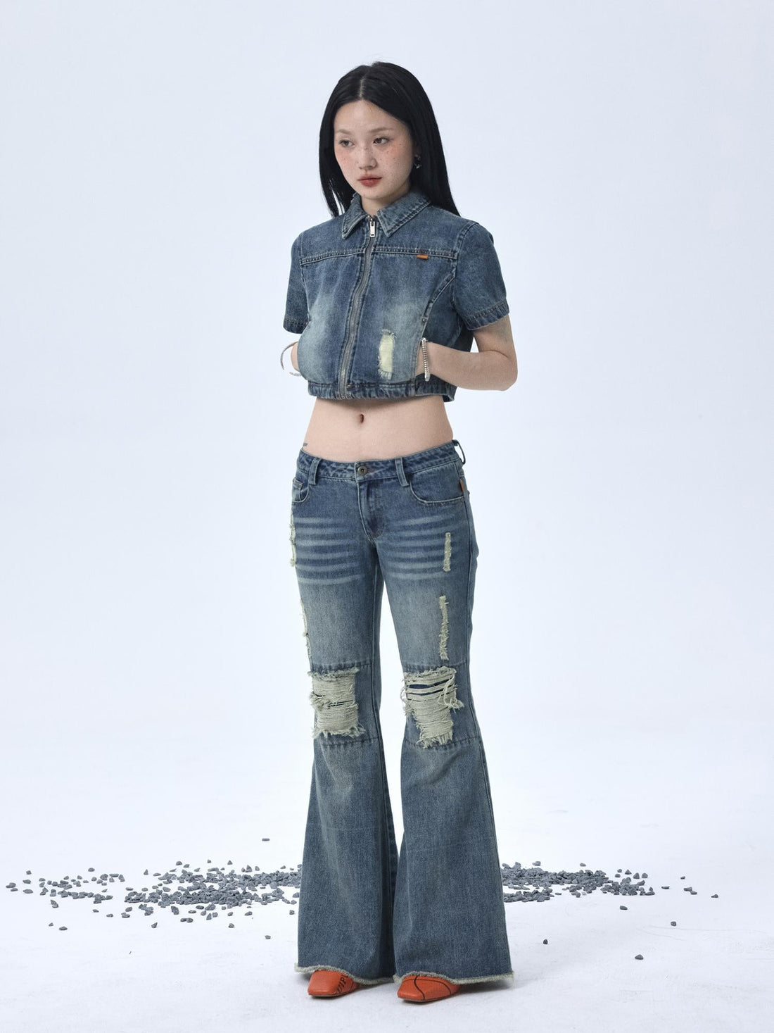 Achihara 1988 Vintage Distressed Denim Jacket With Rivets