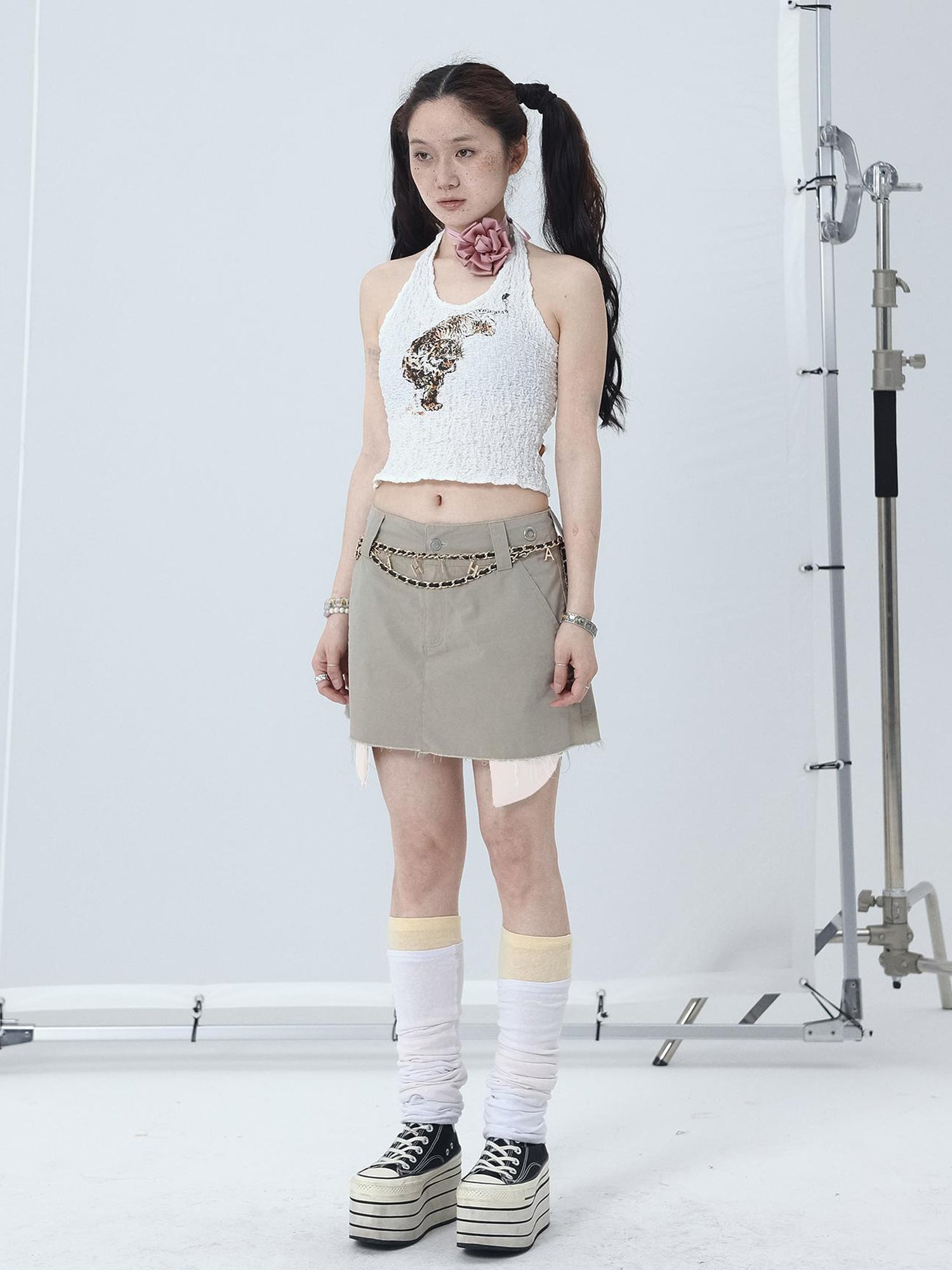 Achihara 90s Denim A-Line Skirt For Women
