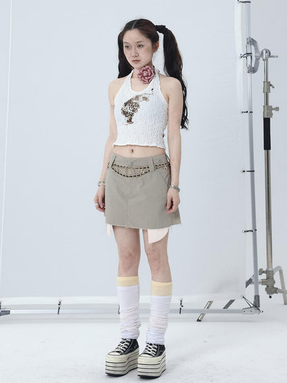 Achihara 90s Denim A-Line Skirt For Women