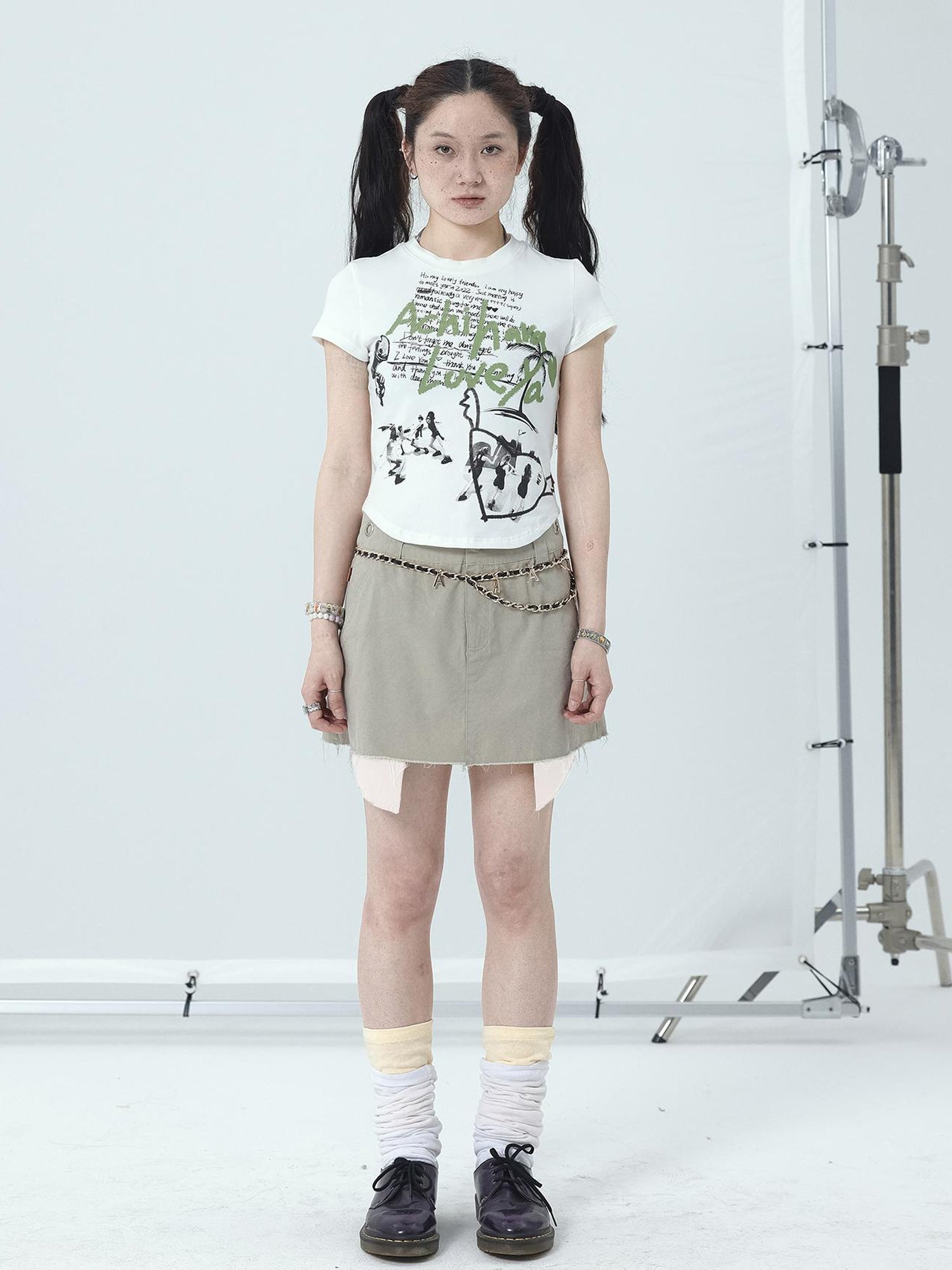 Achihara 90s Denim A-Line Skirt For Women