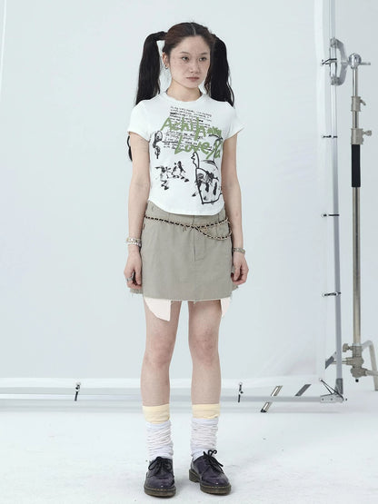 90s Denim A-Line Skirt For Women