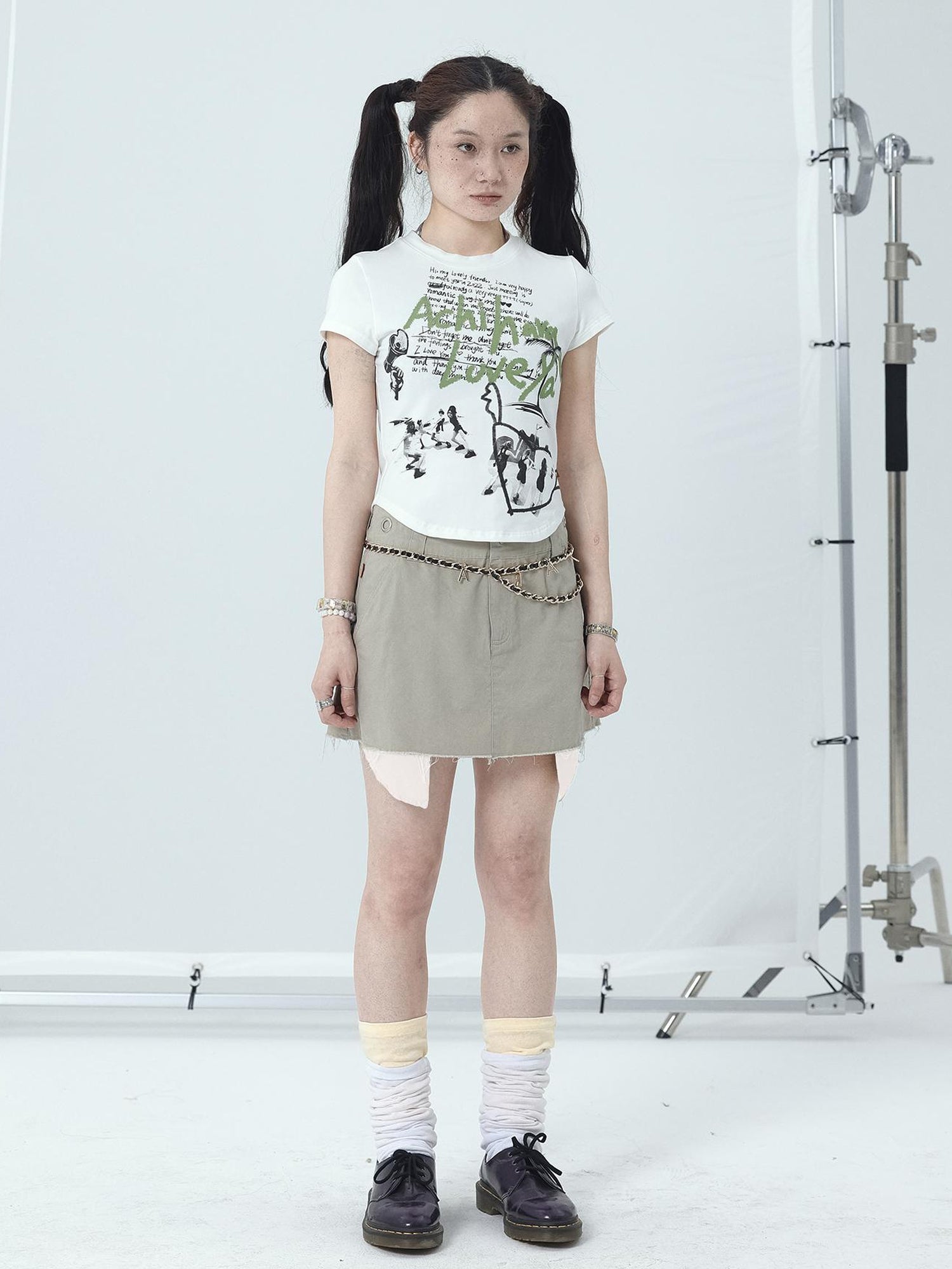 Achihara 90s Denim A-Line Skirt For Women