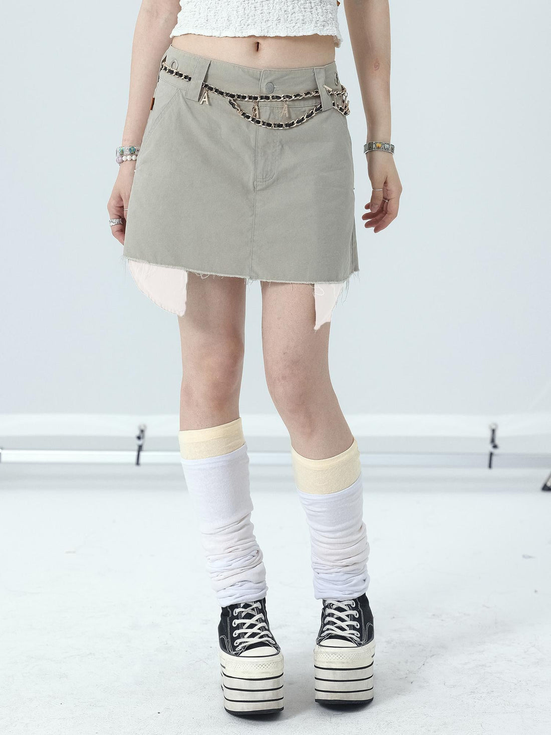 Achihara 90s Denim A-Line Skirt For Women