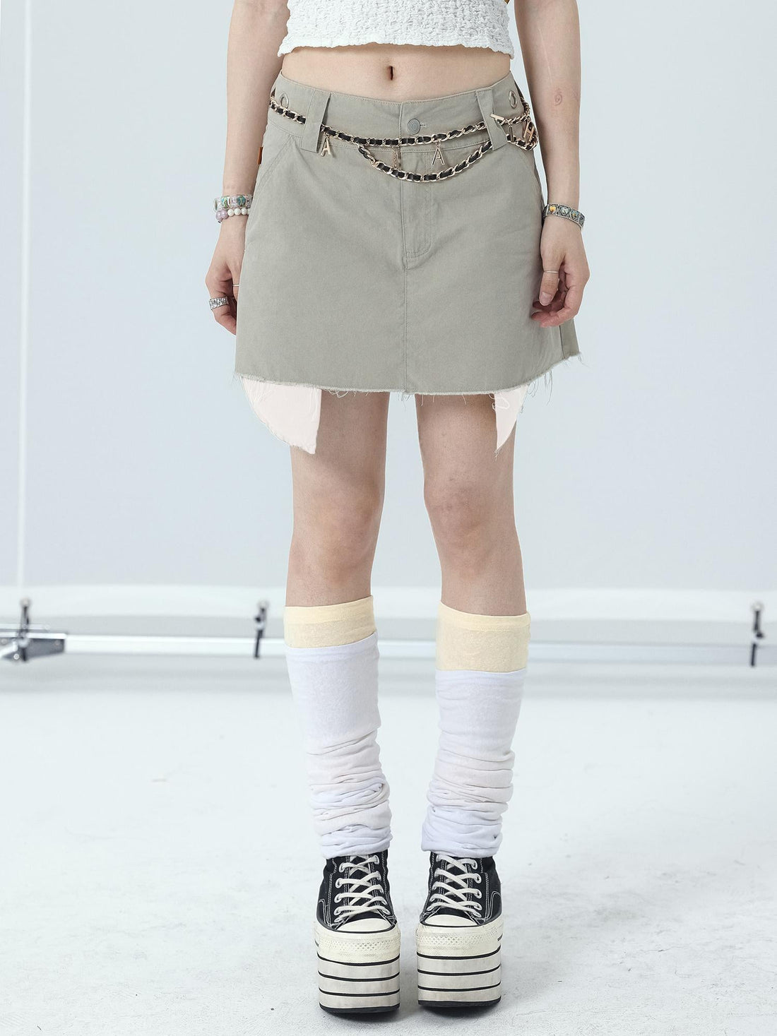 Achihara 90s Denim A-Line Skirt For Women