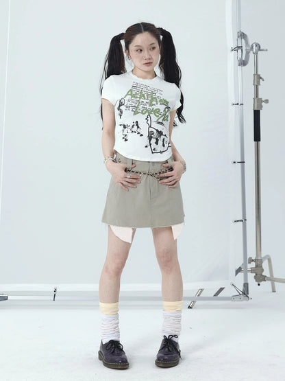 90s Denim A-Line Skirt For Women