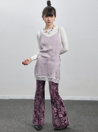 Absurd Lust Slip Dress V-neck T-shirt Long-Sleeve