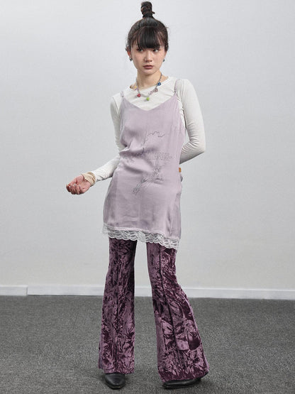 Achihara Absurd Lust Slip Dress V-neck T-shirt Long-Sleeve