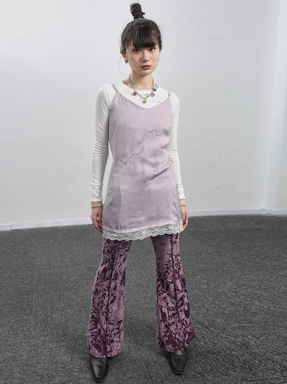 Absurd Lust Slip Dress V-neck T-shirt Long-Sleeve