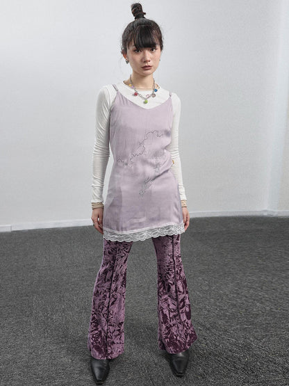 Achihara Absurd Lust Slip Dress V-neck T-shirt Long-Sleeve