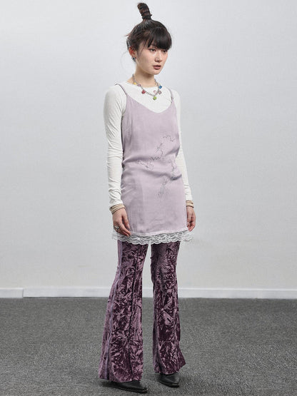 Achihara Absurd Lust Slip Dress V-neck T-shirt Long-Sleeve