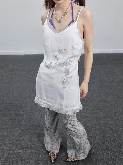 Absurd Lust Slip Dress V-neck T-shirt Long-Sleeve