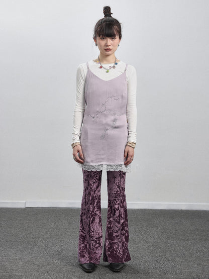 Achihara Absurd Lust Slip Dress V-neck T-shirt Long-Sleeve