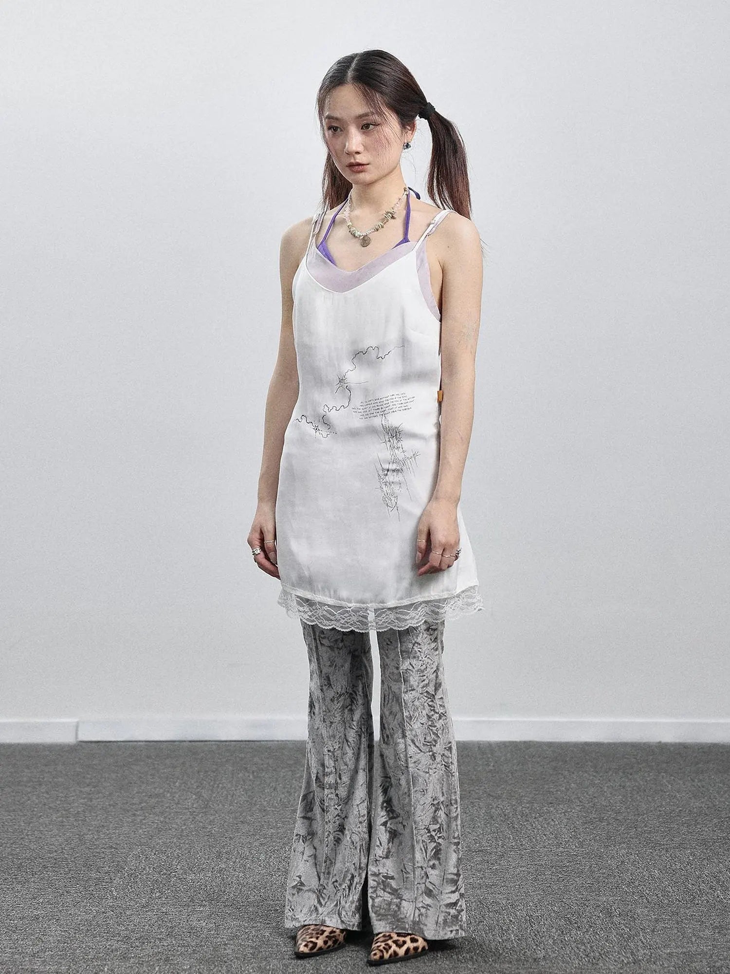 Absurd Lust Slip Dress V-neck T-shirt Long-Sleeve