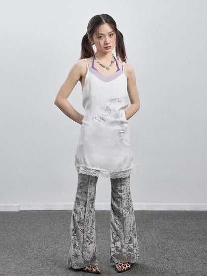 Achihara Absurd Lust Slip Dress V-neck T-shirt Long-Sleeve