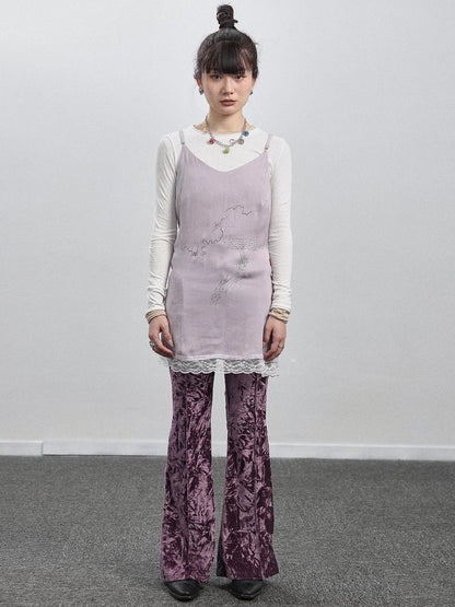 Absurd Lust Slip Dress V-neck T-shirt Long-Sleeve