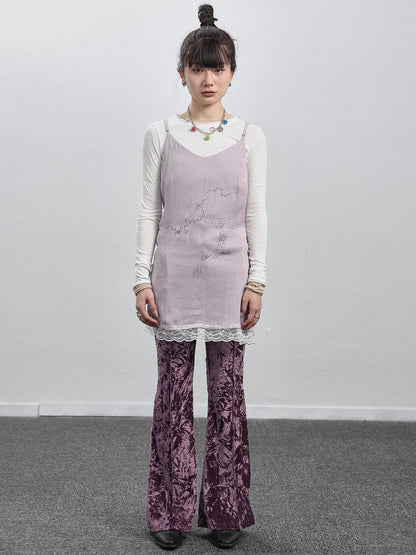 Achihara Absurd Lust Slip Dress V-neck T-shirt Long-Sleeve