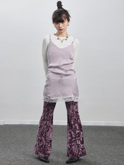Achihara Absurd Lust Slip Dress V-neck T-shirt Long-Sleeve