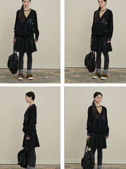 Update Achihara Achihara 2025 Knit Cardigan With Print V-Neck T-Shirt Long-Sleeve