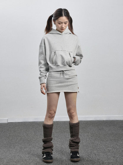 Achihara Achihara Hooded Zip Up Sweatshirt &amp; Skirt Set
