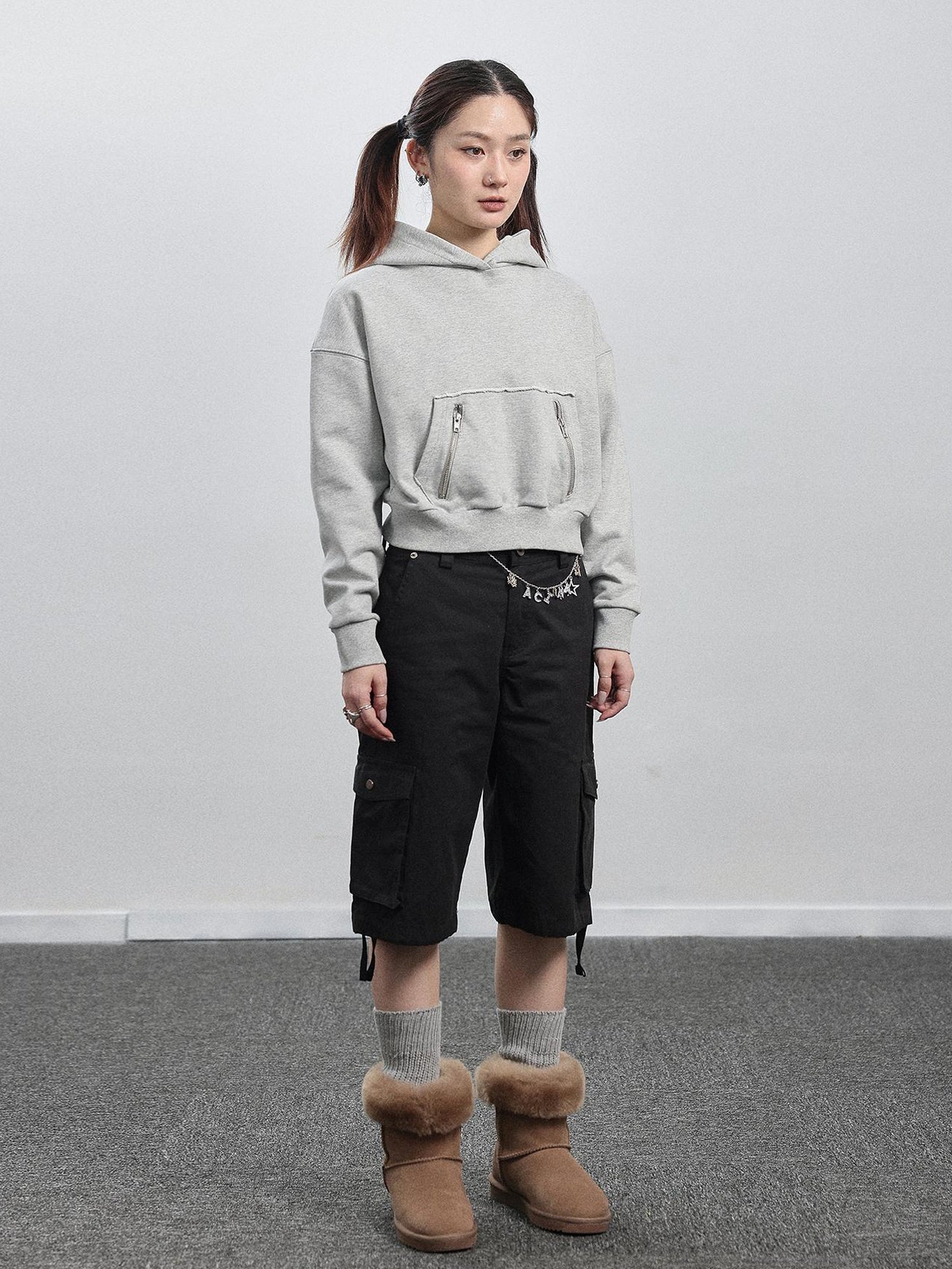 Achihara Achihara Hooded Zip Up Sweatshirt &amp; Skirt Set