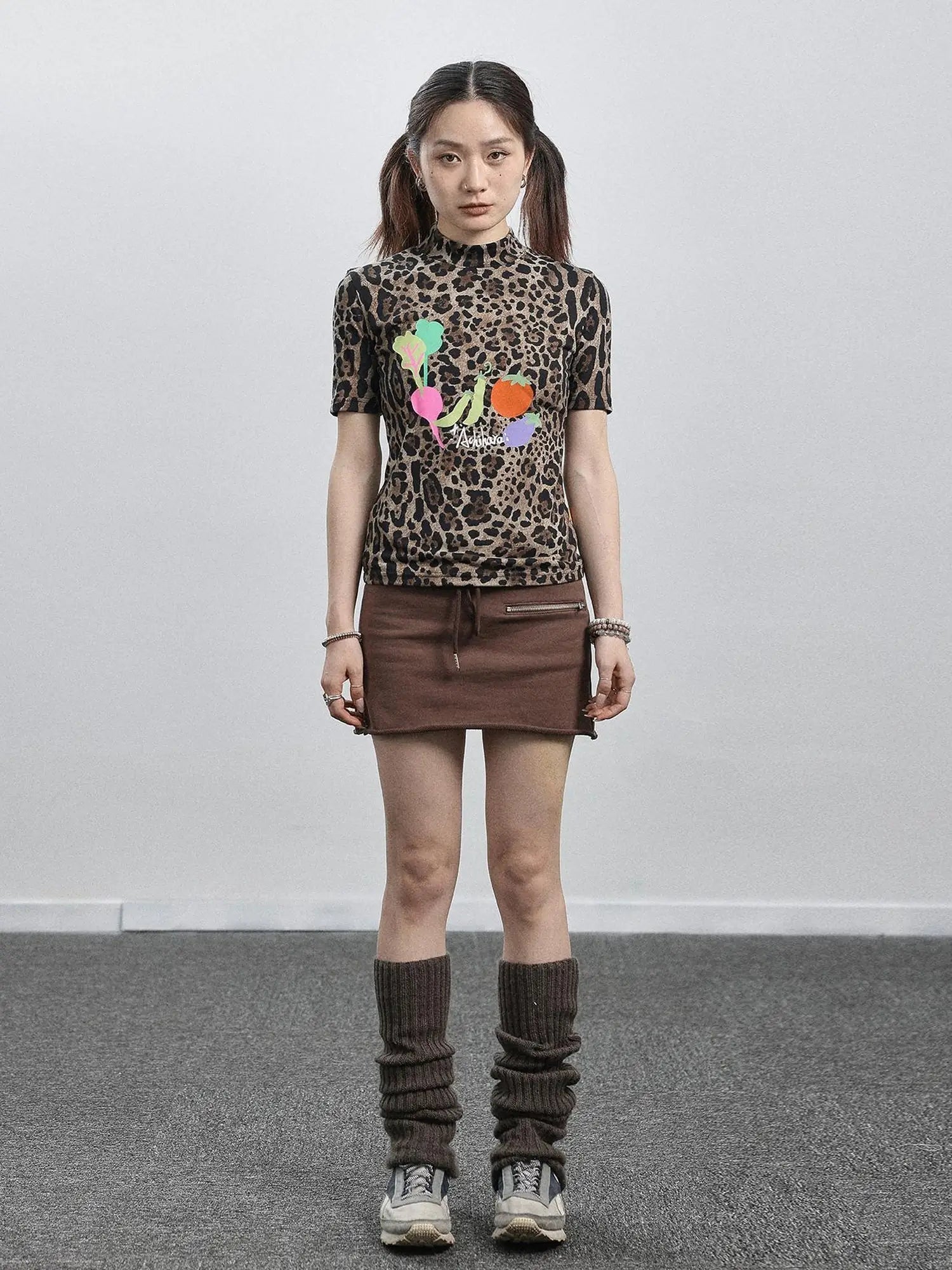 Achihara Hooded Zip Up Sweatshirt &amp; Skirt Set