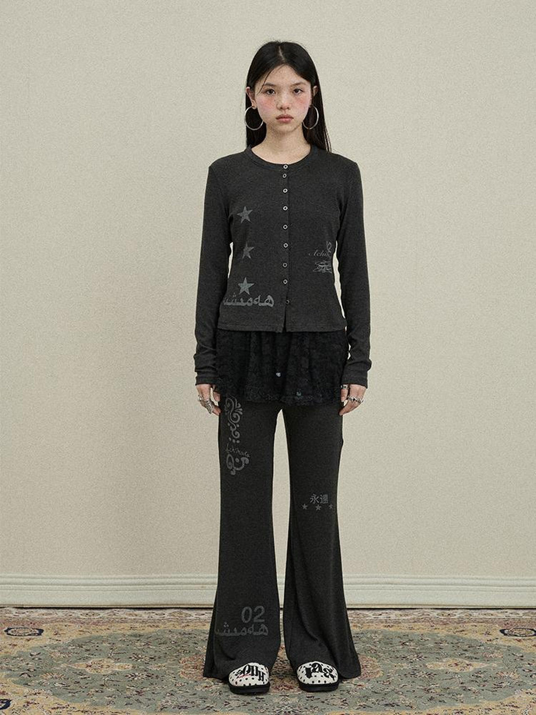 Update Achihara Achihara Rabbit Fit Flared Trousers
