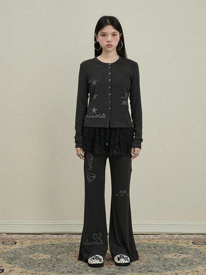 Achihara Rabbit Fit Flared Trousers
