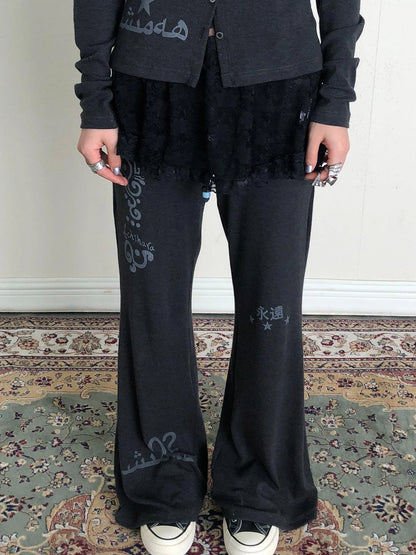 Achihara Rabbit Fit Flared Trousers