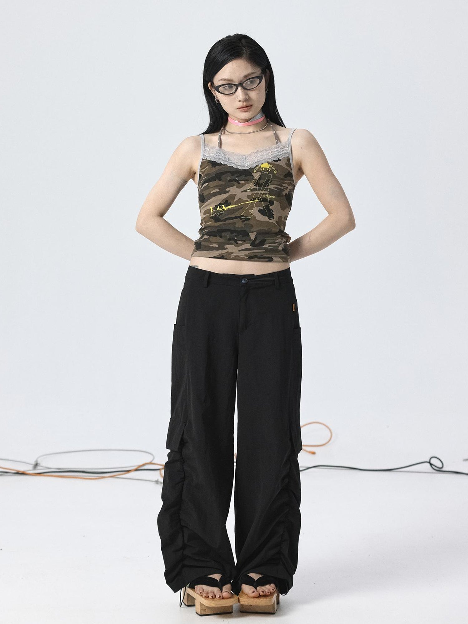 Achihara Adjustable Parachute Pants &amp; Fishtail Skirt Set
