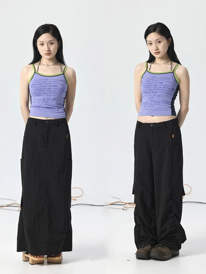 Parachute Pants with Adjustable Fit &amp; Fishtail Skirt Co-ord Set