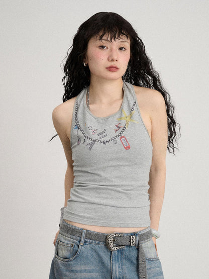 Achihara Alocasia Cotton Tee With Star Charm