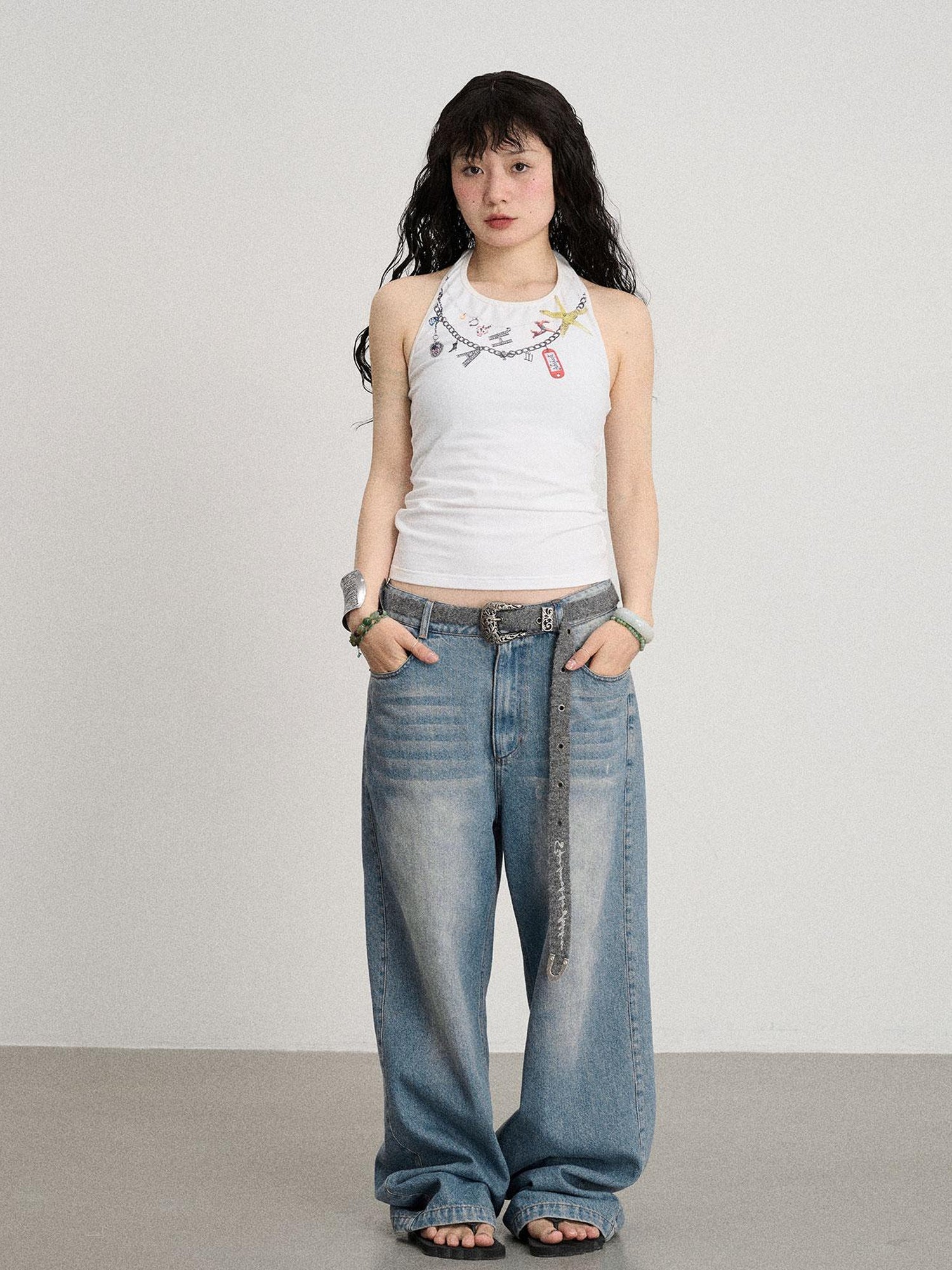 Achihara Alocasia Cotton Tee With Star Charm
