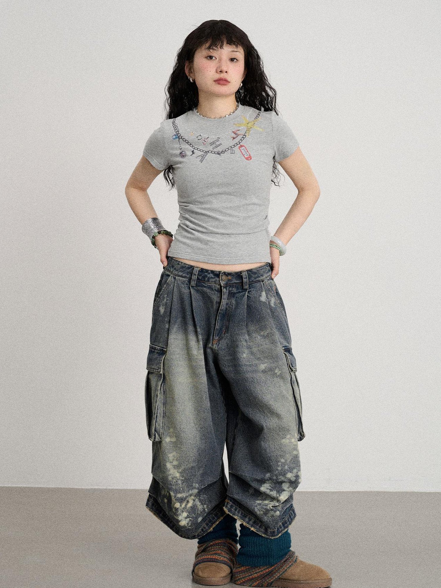 Achihara Alocasia Cotton Tee With Star Charm