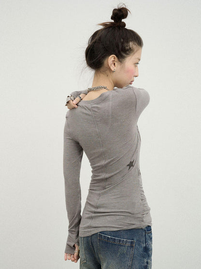 Achihara Apple Tree Twist T-Shirt Lightweight Long Sleeve Sun Protection Top