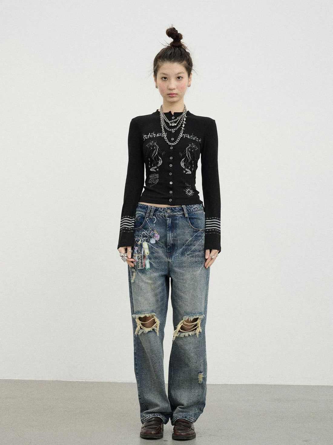 Autumn Sequence Flared Sleeve Cardigan