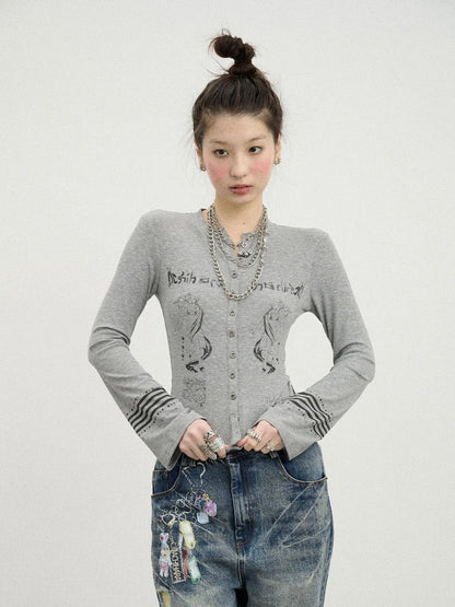 Autumn Sequence Flared Sleeve Cardigan