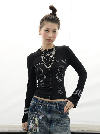 Autumn Sequence Flared Sleeve Cardigan