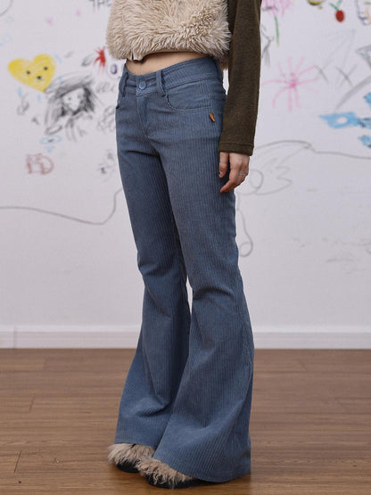 Achihara Autumn Wide Leg Corduroy Pants