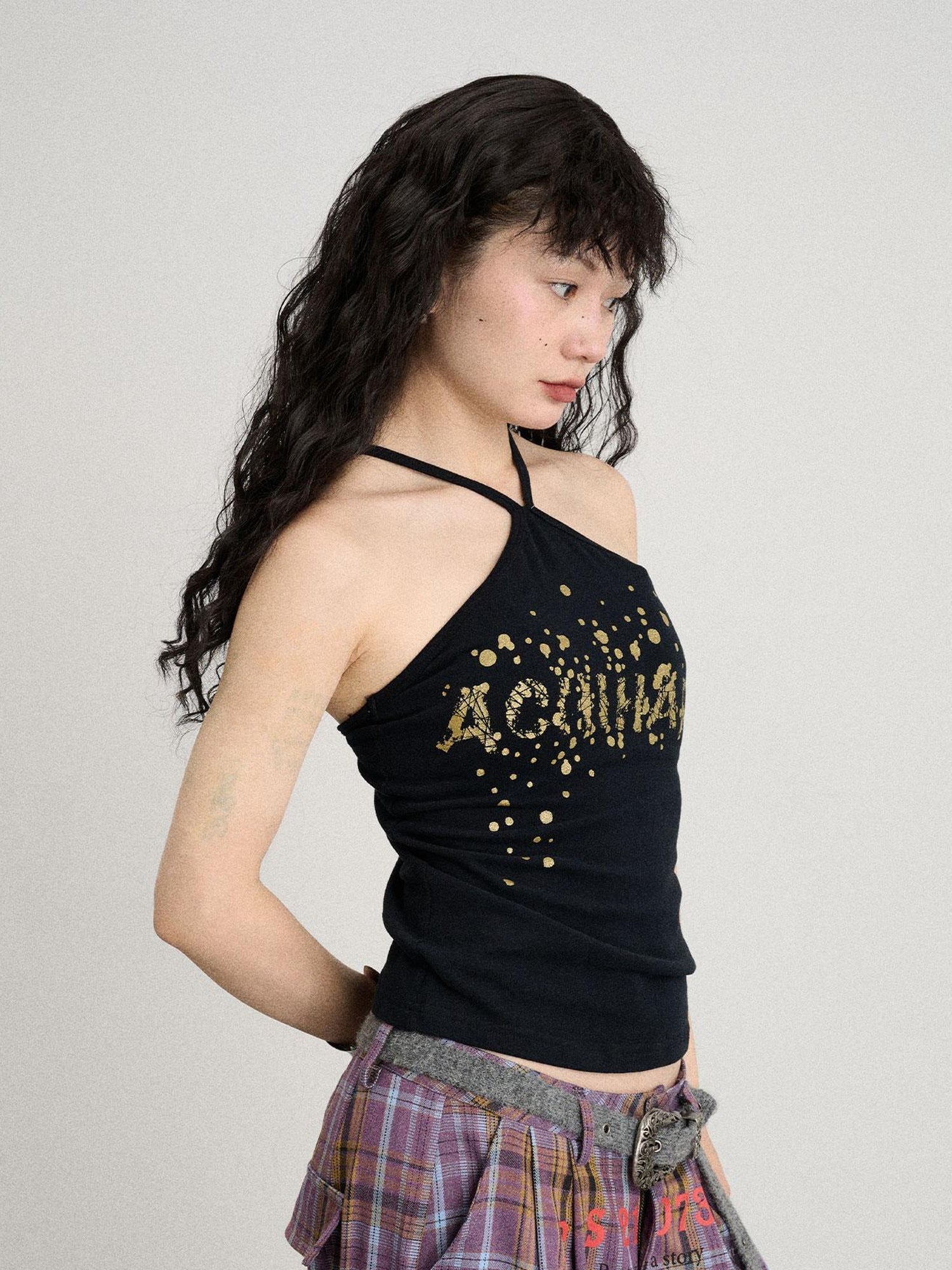 Achihara Bangkok Beach Metallic Halter Top