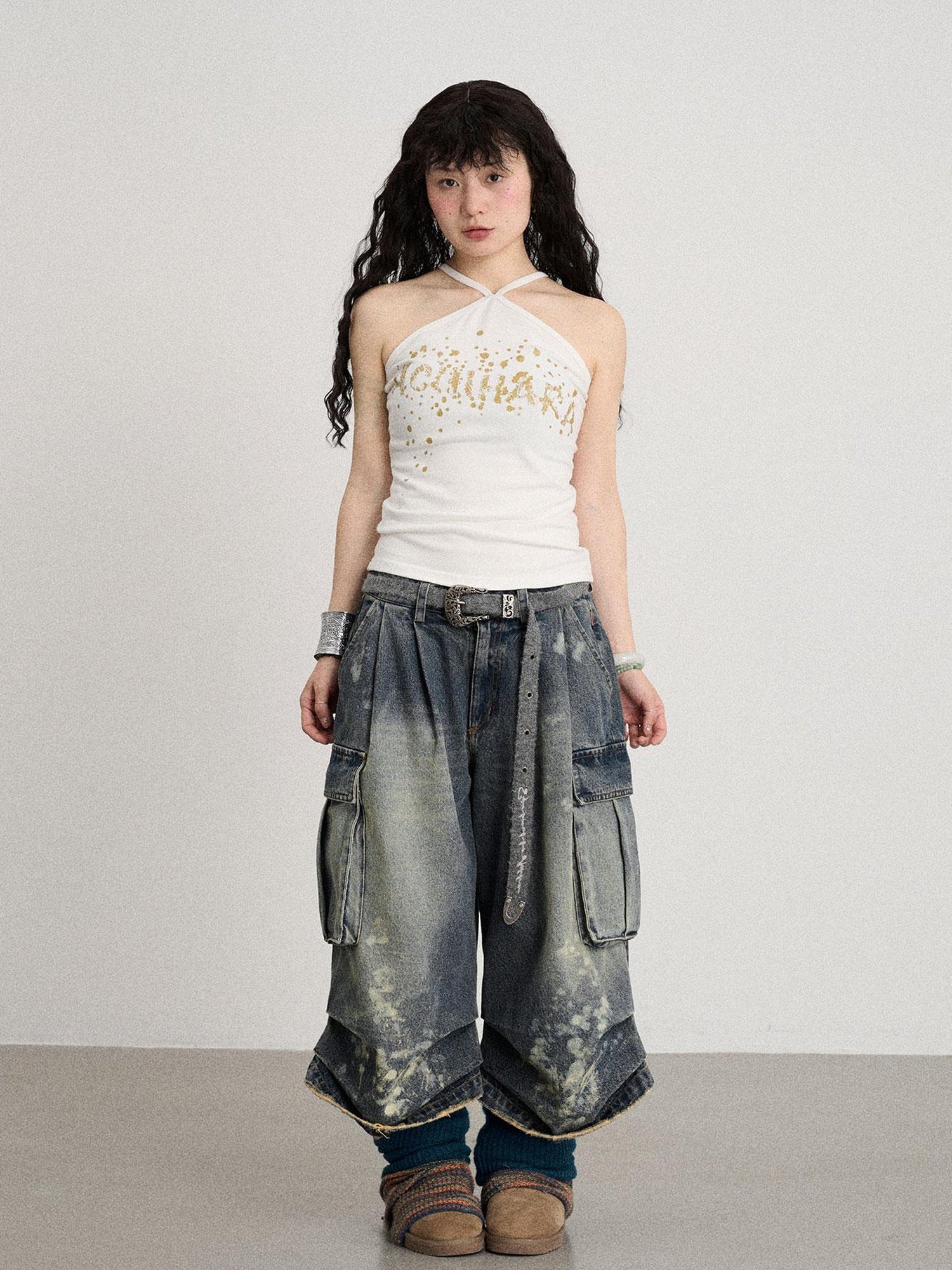 Achihara Bangkok Beach Metallic Halter Top