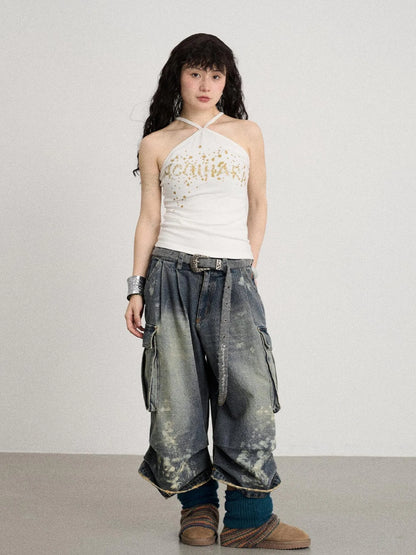 Bangkok Beach Metallic Halter Top