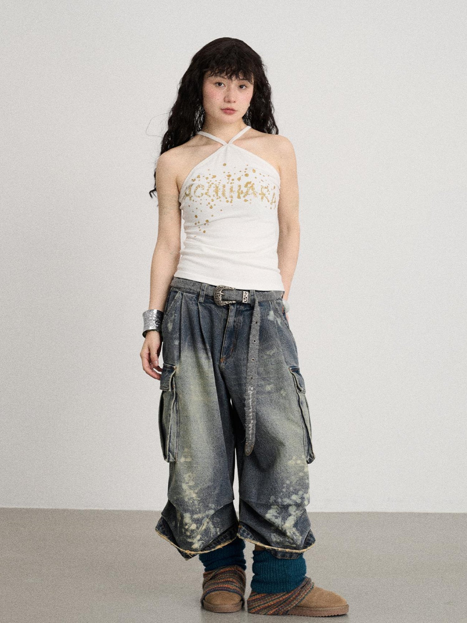 Achihara Bangkok Beach Metallic Halter Top