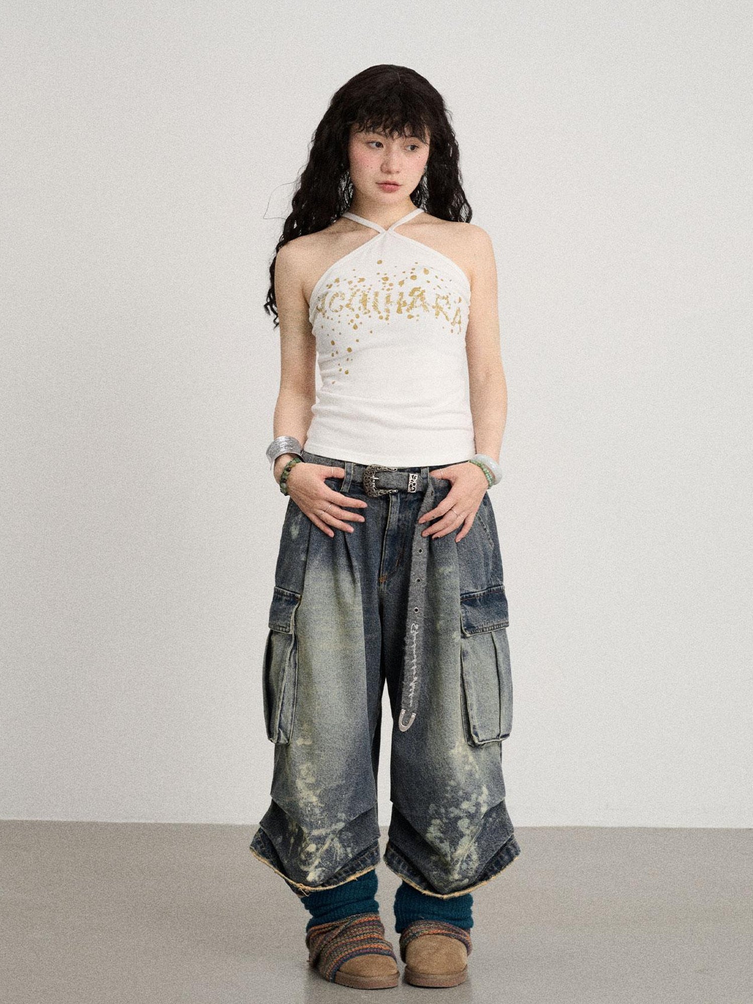 Achihara Bangkok Beach Metallic Halter Top